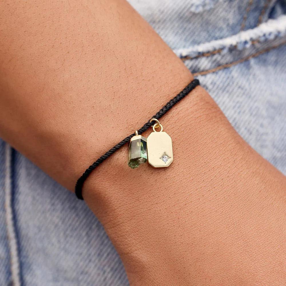 Pura Vida Raw Emerald Gold Charm Bracelet - For the love, LV