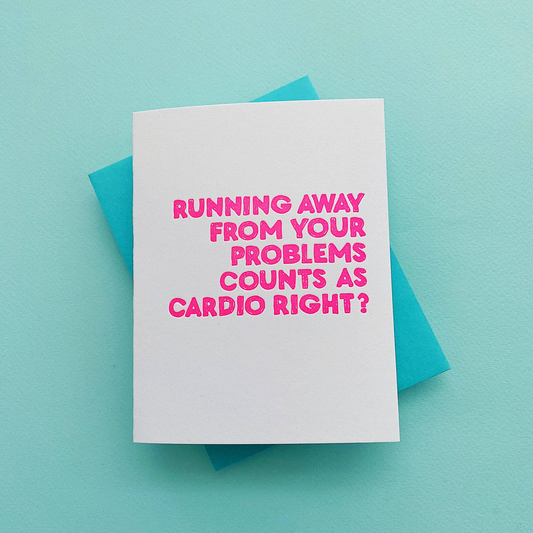 Running Away From Problems - funny friend greeting card - For the love, LV