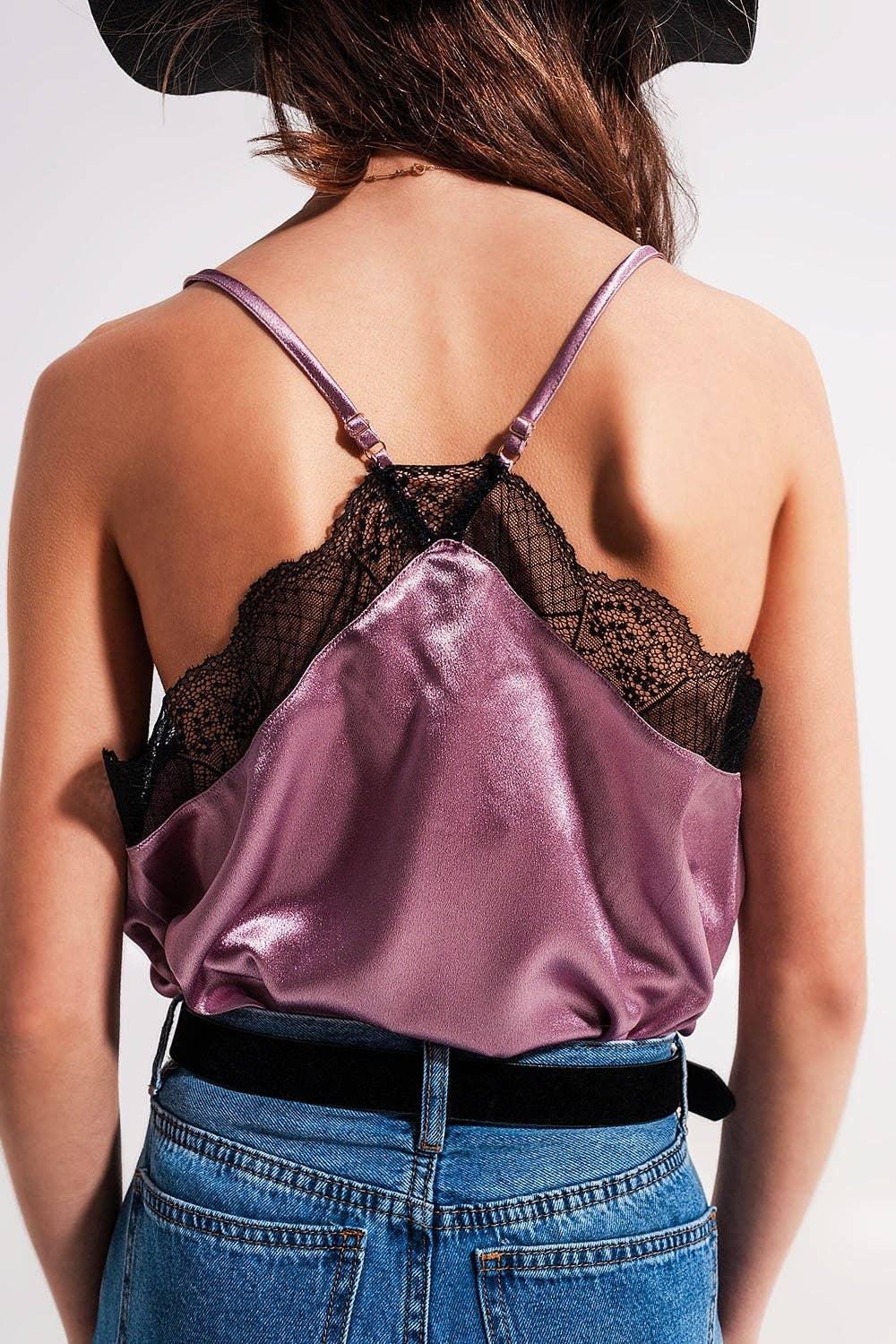 Satin & Lace Tank - For the love, LV