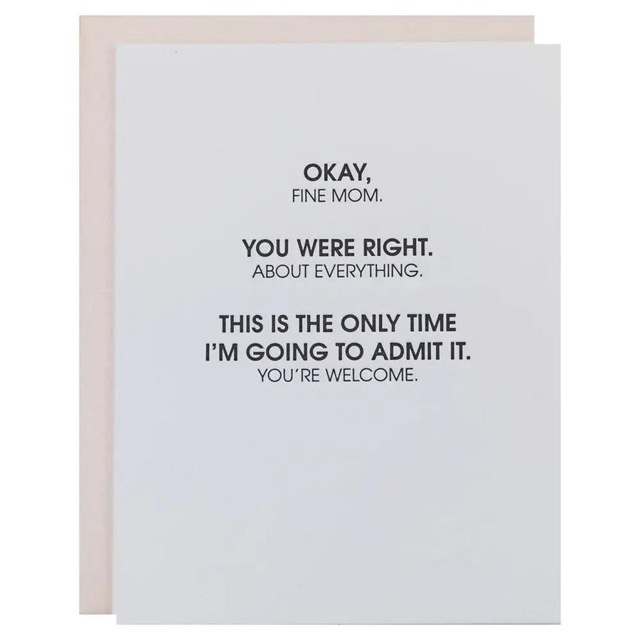 You Were Right Mom - Mother's Day Card - For the love, LV