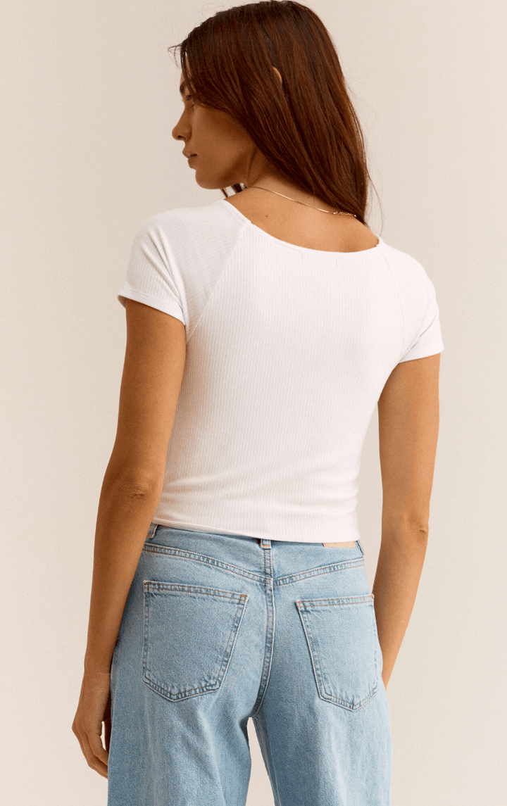 Z Supply Kallen Rib Top - White - For the love, LV