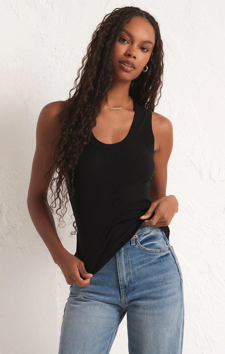 Z Supply Tank Top Z Supply Sirena Rib Tank Black