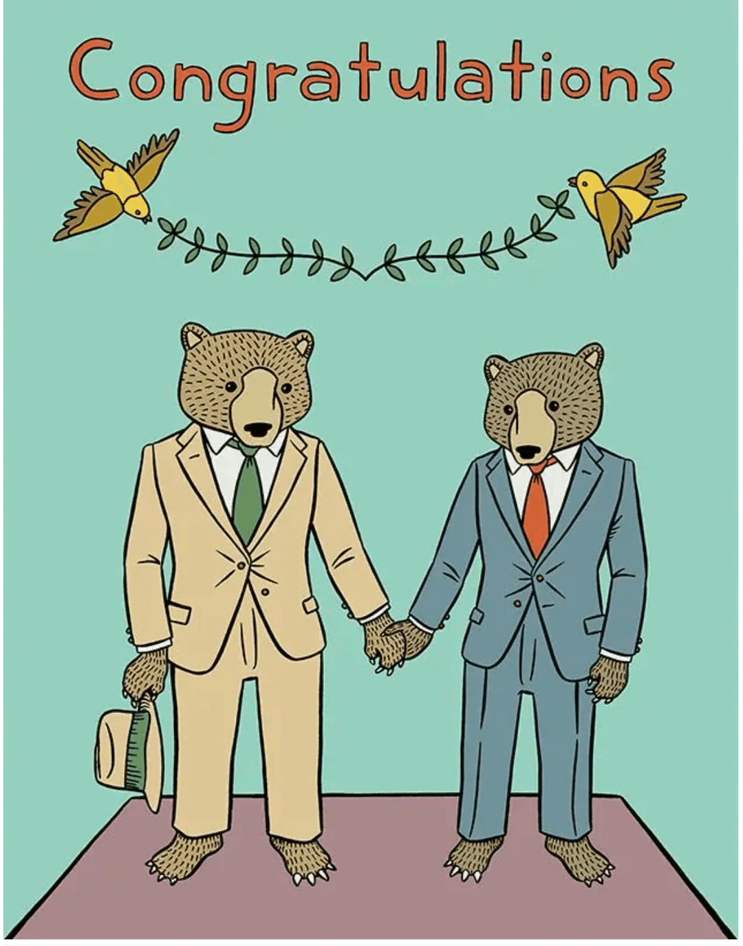 The Found- Bears Gay Wedding Card - For the love, LV